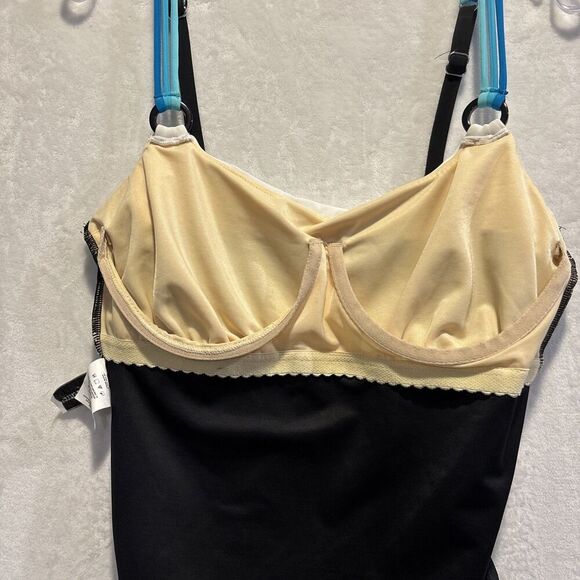 Miraclesuit Women's One Piece Slimming Underwire Swimsuit Size 14 Black Blue - Picture 11 of 14